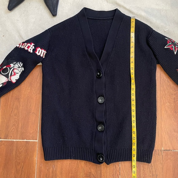 Mo & Co embroidered sleeve wool cardigan - Picture 13 of 13